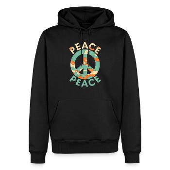 PAIX - Sweat à capuche Premium bio Homme - noir - Devant - Nico (187cm)