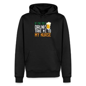 Wenn ich zu betrunken bin, bring mich zu meiner - Männer Premium Bio Hoodie - Schwarz - Vorne - Nico (187cm)