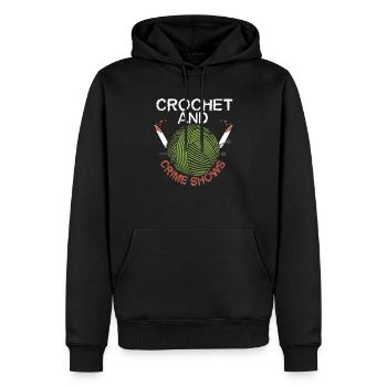 Crochet & Crime montre Meurtre Montrer True Crime - Sweat à capuche Premium bio Homme - noir - Devant - Nico (187cm)