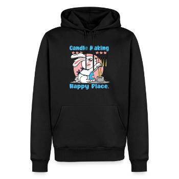 Das Kerzenmachen ist mein glücklicher Ort. - Männer Premium Bio Hoodie - Schwarz - Vorne - Nico (187cm)
