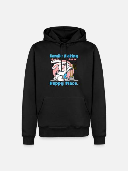 La fabrication de bougies est mon lieu de bonheur. - Sweat à capuche Premium bio Homme - noir