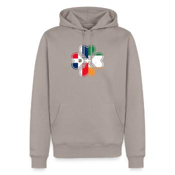 Irische Dominikanische Flagge Irland Kleeblatt - Männer Premium Bio Hoodie - Taupe - Vorne - Nico (187cm)