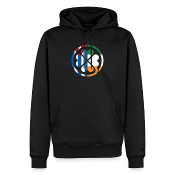 Drapeau cubain irlandais Irlande Cuba trèfle - Sweat à capuche Premium bio Homme - noir - Devant - Nico (187cm)