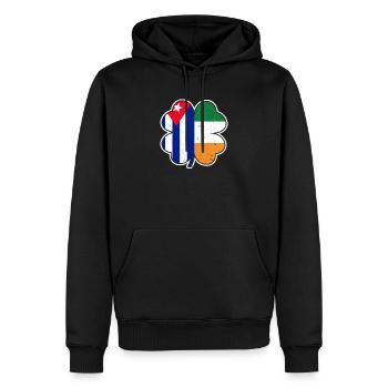 Drapeau Cubain Irlandais Irlande Cuba Shamrock - Sweat à capuche Premium bio Homme - noir - Devant - Nico (187cm)
