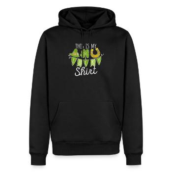 Das ist mein Glücksshirt St. Patricks Day Irischer - Männer Premium Bio Hoodie - Schwarz - Vorne - Nico (187cm)