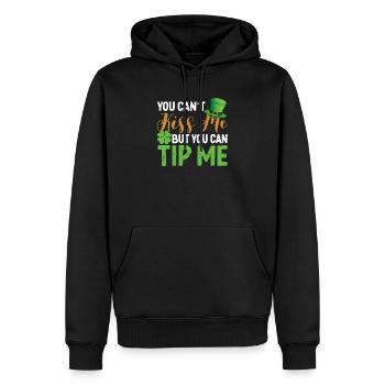 Du kannst mich nicht küssen, aber du kannst - Männer Premium Bio Hoodie - Schwarz - Vorne - Nico (187cm)