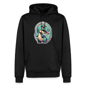 Karikatur-Dinosaurier - Männer Premium Bio Hoodie - Schwarz - Vorne - Nico (187cm)