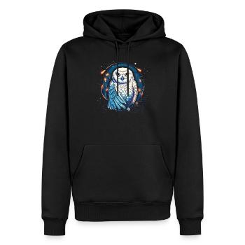 Harfang des neiges Noël ornement, aime les hiboux - Sweat à capuche Premium bio Homme - noir - Devant - Nico (187cm)
