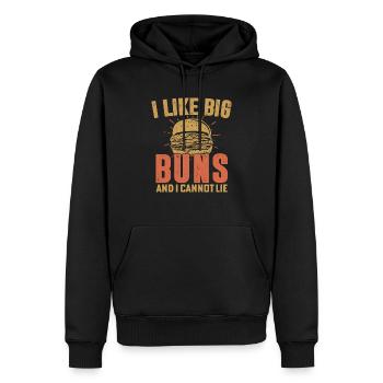I Like Big Buns And I Cannot Lie Hamburger Food Me - Männer Premium Bio Hoodie - Schwarz - Vorne - Nico (187cm)