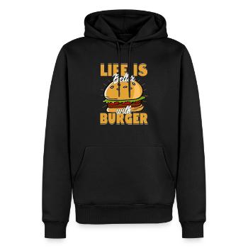 Life Is Better With Burger Meat Buns Food Hamburge - Männer Premium Bio Hoodie - Schwarz - Vorne - Nico (187cm)