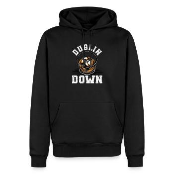 Dublin Down Racines irlandaises Héritage irlandais - Sweat à capuche Premium bio Homme - noir - Devant - Nico (187cm)