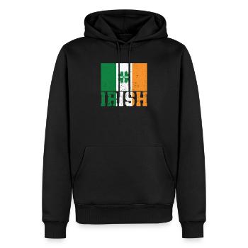 Drapeau irlandais patriotique Irlande trèfle - Sweat à capuche Premium bio Homme - noir - Devant - Nico (187cm)