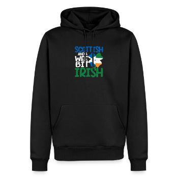 Des racines écossaises et un peu irlandaises - Sweat à capuche Premium bio Homme - noir - Devant - Nico (187cm)