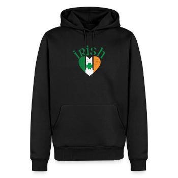 Patriotische irische Flagge Irland Kleeblatt - Männer Premium Bio Hoodie - Schwarz - Vorne - Nico (187cm)