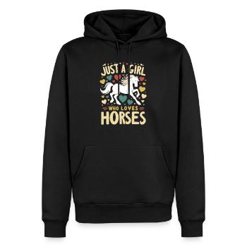 Cadeau d’amant de cheval juste une fille qui aime les chevaux - Sweat à capuche Premium bio Homme - noir - Devant - Nico (187cm)