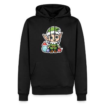 Elf Christmas Elf Gift Elf - Men’s Premium Organic Hoodie - black - Front - Nico (187cm)
