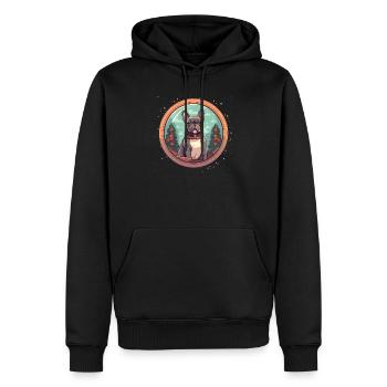 Französische Bulldogge Hund Weihnachten, Liebeshunde - Männer Premium Bio Hoodie - Schwarz - Vorne - Nico (187cm)