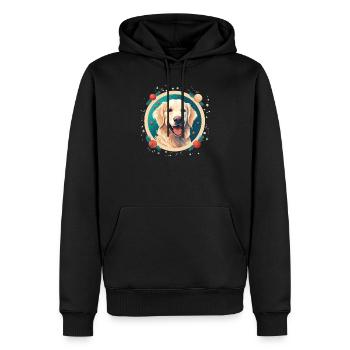 Golden Retriever Hund Weihnachten, Liebeshunde - Männer Premium Bio Hoodie - Schwarz - Vorne - Nico (187cm)