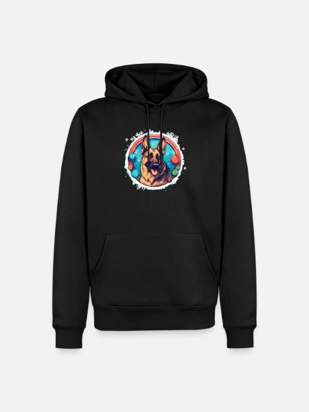 Deutscher Schäferhund Weihnachten, Liebeshunde - Männer Premium Bio Hoodie - Schwarz