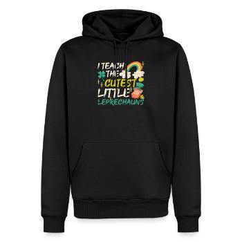 Ich unterrichte die süßesten kleinen Leprechauns - Männer Premium Bio Hoodie - Schwarz - Vorne - Nico (187cm)