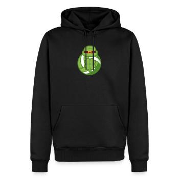 Football Irlande Shamrock Fête de la Saint-Patrick irlandaise - Sweat à capuche Premium bio Homme - noir - Devant - Nico (187cm)