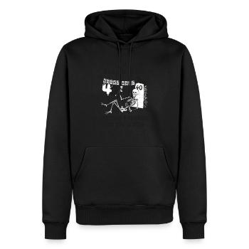 Ich habe eine Midlife-Crisis, weil mein Leben Mid ist - Männer Premium Bio Hoodie - Schwarz - Vorne - Nico (187cm)