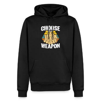 Wählen Sie Ihre Waffe Schachspieler Silhouetten - Männer Premium Bio Hoodie - Schwarz - Vorne - Nico (187cm)