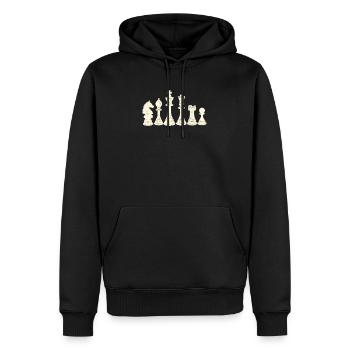 Schachspieler Silhouette Stücke Vintage Fan - Männer Premium Bio Hoodie - Schwarz - Vorne - Nico (187cm)