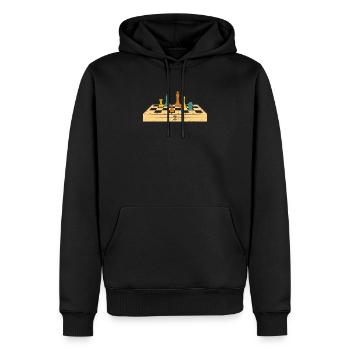 Schachspieler Fan Meister Retro Vintage Club Brett - Männer Premium Bio Hoodie - Schwarz - Vorne - Nico (187cm)