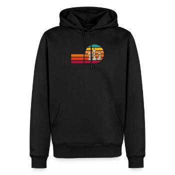 Vintage Schachspieler Retro Sonnenuntergang Schach - Männer Premium Bio Hoodie - Schwarz - Vorne - Nico (187cm)