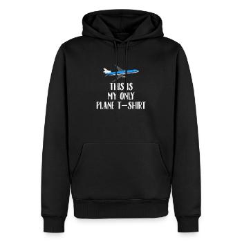 Das ist mein einziges Flugzeug T-Shirt - Funny Airplane - Männer Premium Bio Hoodie - Schwarz - Vorne - Nico (187cm)