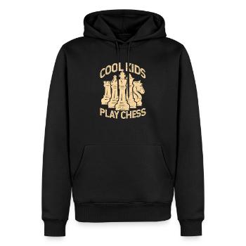 Des enfants cool jouant aux échecs drôle de joueur d’échecs - Sweat à capuche Premium bio Homme - noir - Devant - Nico (187cm)