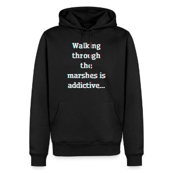 Walking throught the marshes is addictive - Men’s Premium Organic Hoodie - black - Front - Nico (187cm)