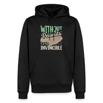 Sans les cacahuètes, je serais invincible allergique aux noix - Sweat à capuche Premium bio Homme - noir - Devant - Nico (187cm)