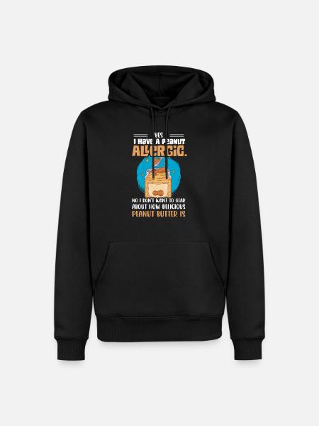 Ja, jeg har en jordnøddeallergisk. Møtrik allergisk awarene - Herre Premium økologisk hoodie - sort