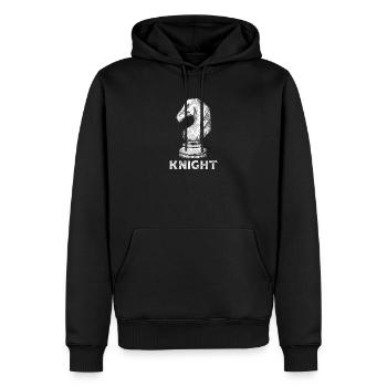 Chevalier Pièce D’échecs Club Jeu Plateau Drôle - Sweat à capuche Premium bio Homme - noir - Devant - Nico (187cm)