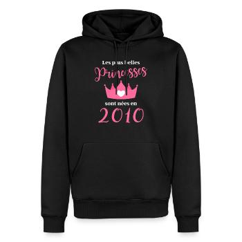 Les plus belles princess sont nees en 2010 - Sweat à capuche Premium bio Homme - noir - Devant - Nico (187cm)