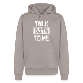 Talk Data to me IT Data Scientist cadeau - Sweat à capuche Premium bio Homme - taupe - Devant - Nico (187cm)