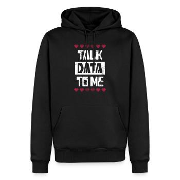Talk Data to me IT Data Scientist Gift - Men’s Premium Organic Hoodie - black - Front - Nico (187cm)