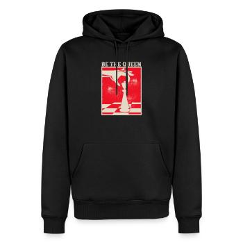 Sei die Königin Schachspieler Lustiges Brettspiel - Männer Premium Bio Hoodie - Schwarz - Vorne - Nico (187cm)