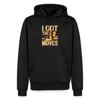 I Got The Moves Lustig Schachspieler Brettspiele - Männer Premium Bio Hoodie - Schwarz - Vorne - Nico (187cm)