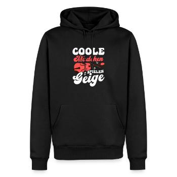 Coole Mädchen Spielen Geige ViolineKlassik - Männer Premium Bio Hoodie - Schwarz - Vorne - Nico (187cm)