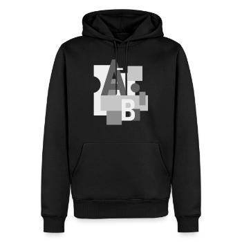 Image abstraite avec les lettres A et B - Sweat à capuche Premium bio Homme - noir - Devant - Nico (187cm)