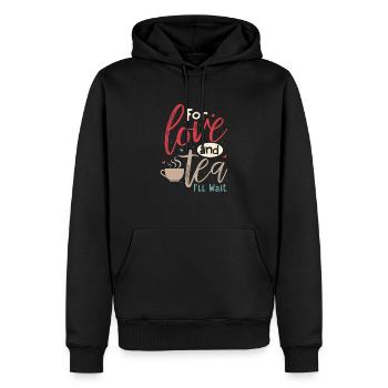 For love and tea, I'll wait Tea Bag Mug Tea Drinke - Männer Premium Bio Hoodie - Schwarz - Vorne - Nico (187cm)