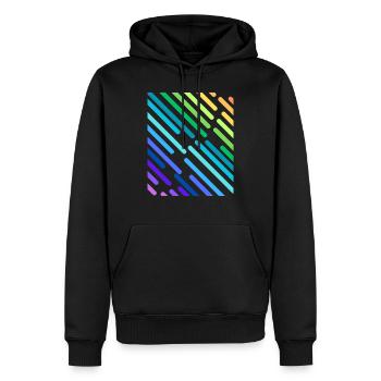 RAYURES ARC-EN-CIEL - Sweat à capuche Premium bio Homme - noir - Devant - Nico (187cm)