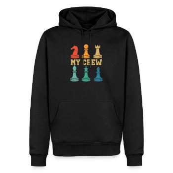 Meine Mannschaft Schachspieler Lustiges Retro - Männer Premium Bio Hoodie - Schwarz - Vorne - Nico (187cm)