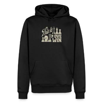 Think Move Win Jeu de société drôle de joueur d’échecs - Sweat à capuche Premium bio Homme - noir - Devant - Nico (187cm)
