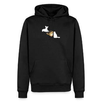 Lustiger Schachspieler Brettspiel Trainer Hund - Männer Premium Bio Hoodie - Schwarz - Vorne - Nico (187cm)