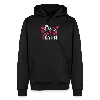 Forte fille amateur de danse. Drôle de danse - Sweat à capuche Premium bio Homme - noir - Devant - Nico (187cm)