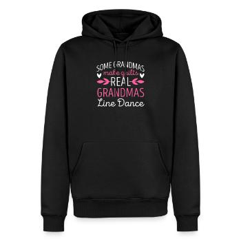 Vraies grands-mères danse en ligne couture danse grand-mère - Sweat à capuche Premium bio Homme - noir - Devant - Nico (187cm)